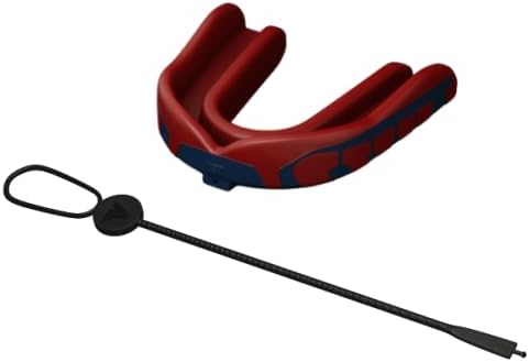 Velocity Champion Adult Mouthguard, 1 Pack, Navy & Red - for Ages 18 and Up - Ideal for Lacrosse, Football, Hockey, Basketball, Soccer, Boxing, Martial Arts, Field Hockey, and More