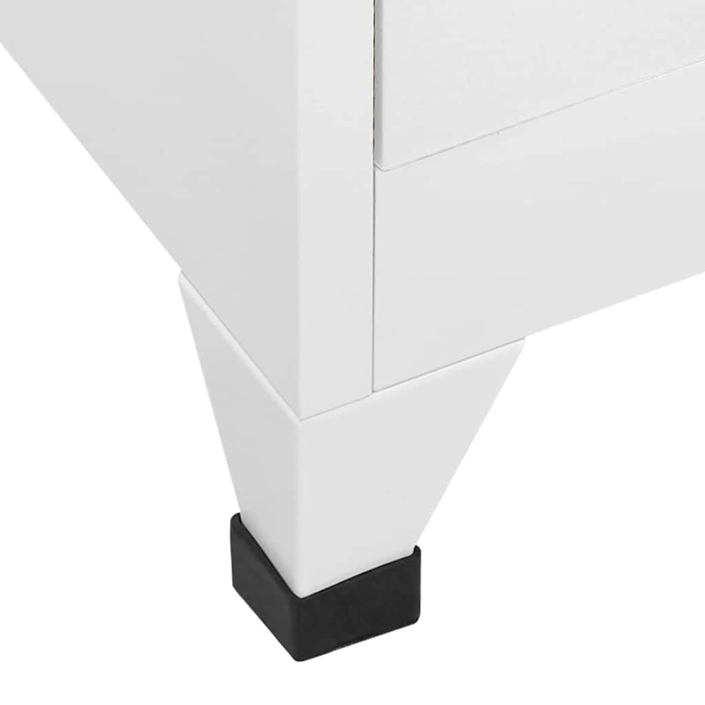 mtlskopl Grey Storage Cabinet 15x15x71 in Steel Locker with 4 Locking Doors Ventilated Office Organizer for Home Garage Bathroom