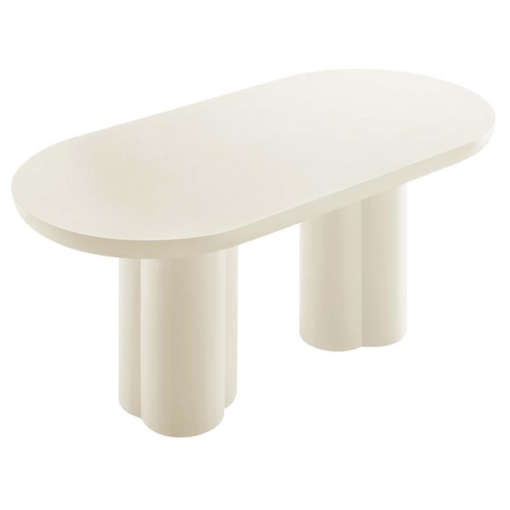 Modway EEI-6764-WHI Caspian 72" Oval Concrete Dining Table, White