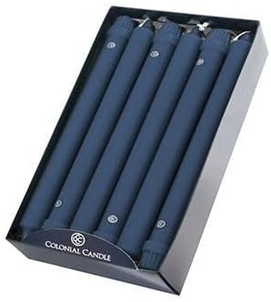 Colonial Candle Unscented Taper Candle, Classic Collection, Wedgewood, 10 in, Pack of 12 - Up to 8 Hours Burn