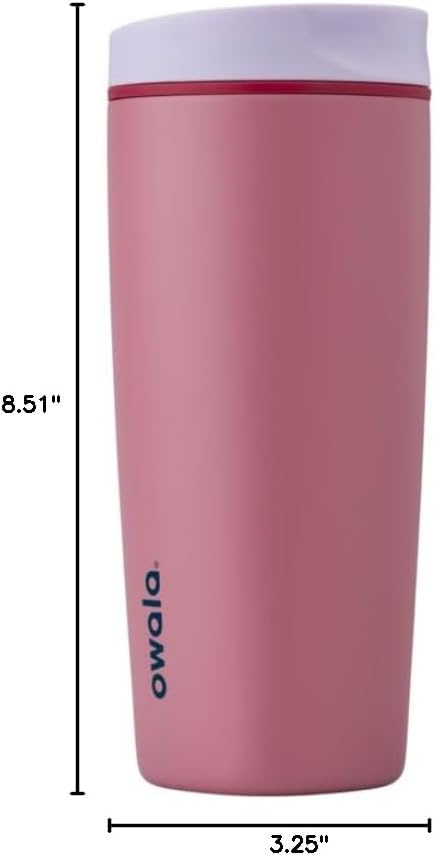 Owala SmoothSip Slider Insulated Stainless Steel Coffee Tumbler, Reusable Iced Coffee Cup, Hot Coffee Travel Mug, BPA Free 20 oz, Purple/Pink (Crochet Queen) (Pack of 8)