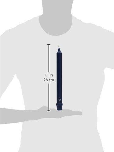 Colonial Candle Unscented Taper Candle, Classic Collection, Indigo, 10 In, Pack of 12 - Up to 8 Hours Burn