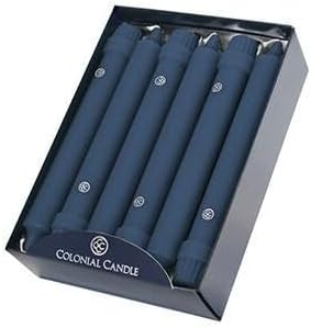 Colonial Candle Unscented Taper Candle, Classic Collection, Wedgewood, 8 in, Pack of 12 - Up to 6 Hours Burn
