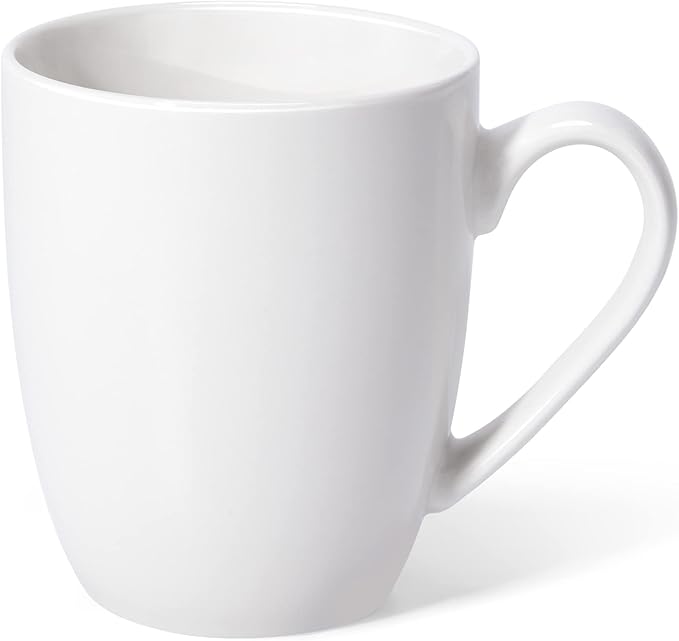 Urbanstrive 16 oz Large Coffee Mug with Handle Tea Cup Novelty Coffee Cup Idea Gift for Men Women Office Work, White (White)