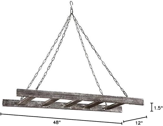 BARNWOODUSA Rustic Decorative Ladder - 100% Upcycled Wood (48" x 12" x 1.5", Espresso)