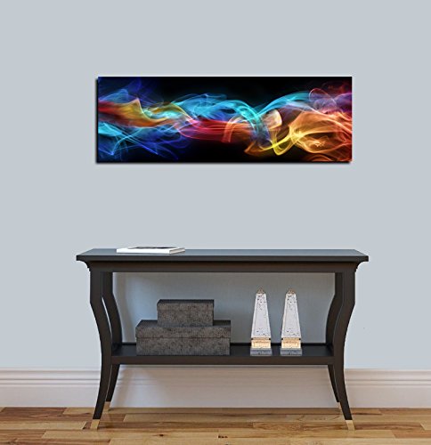 Cortesi Home 'Smokey Haze' Acrylic Wall Art, 16" x 48", Black