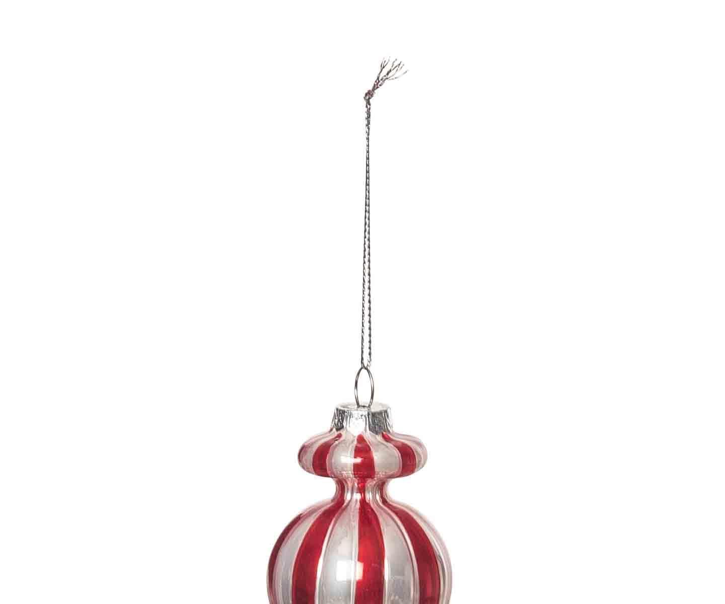 Gallerie II Red & White Vintage Bauble Ornament Red