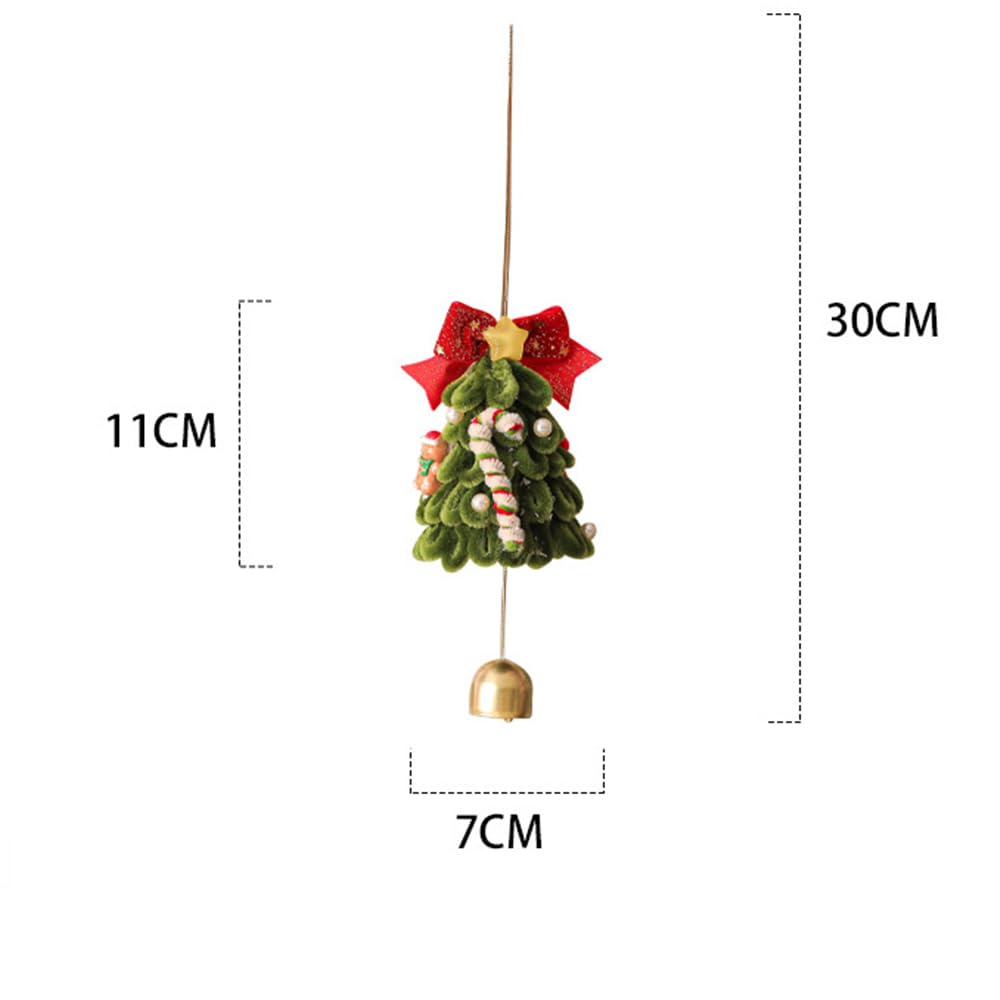 2PCS Christmas Tree Bell Pipe Cleaner Ornaments - Handmade Festive Hanging Decor for Christmas Tree, Home