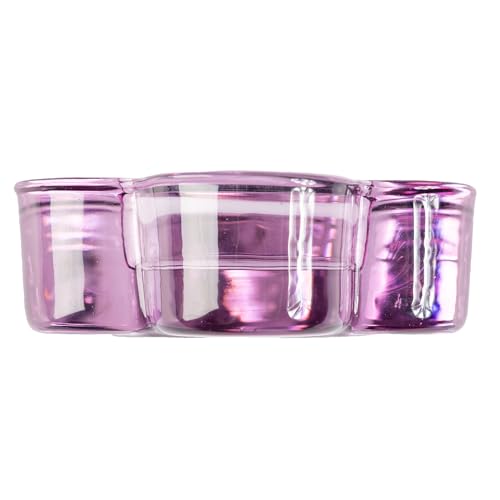 Karma Glass Flower Tealight Holder - Chunky Glass Candle Holder for Home & Party Decor, Wedding Table Centerpiece, Amethyst