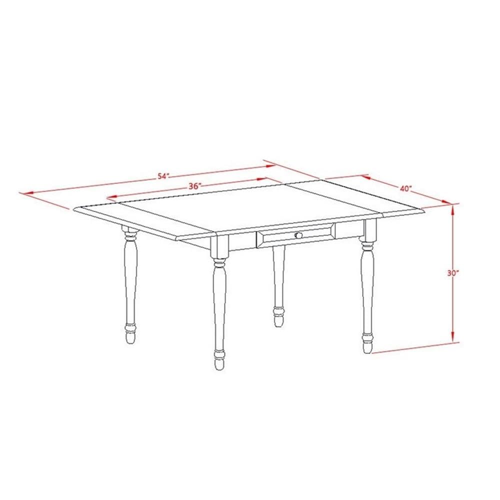 East West Furniture MZAN3-BCH-W 3 Piece Dining Table Set for Small Spaces Contains a Rectangle Dining Room Table with Dropleaf and 2 Wood Seat Chairs, 36x54 Inch, Black & Cherry