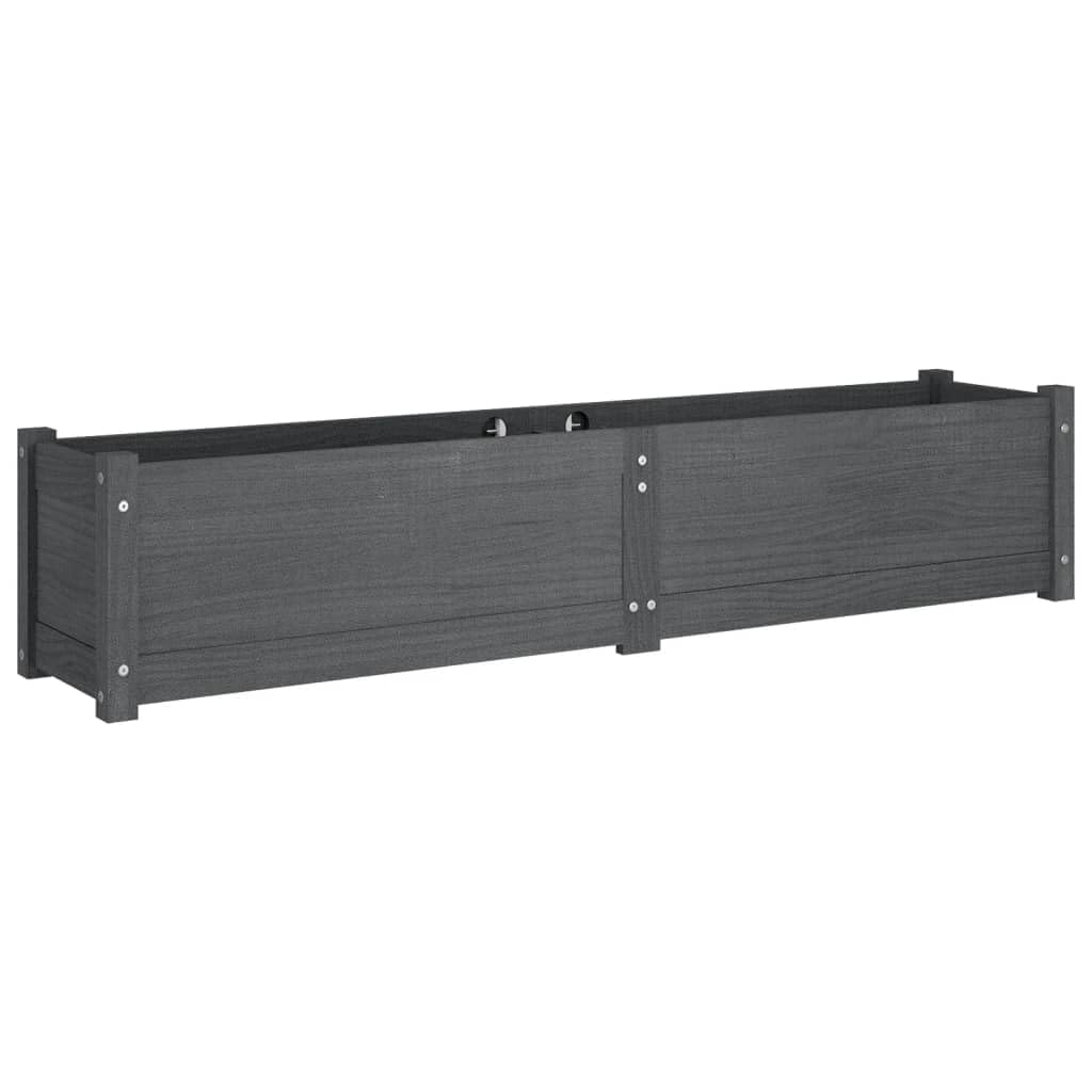 Todiikf Raised Garden Bed Set of 2 Large Gray Solid Pine Wood Planter Boxes 59" Outdoor Patio Backyard Flower Herb Vegetables