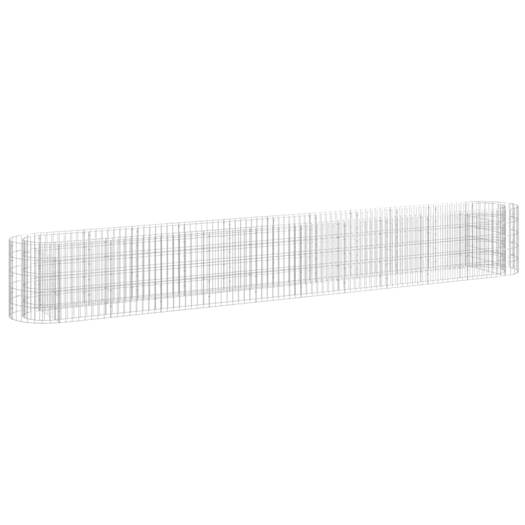 Foknhdi Galvanized Raised Garden Bed 157.5"x19.7"x19.7" Silver Gabion Planter Box for Outdoor & Patio, Durable Metal Planter Box for Vegetables & Flowers, Easy Assembly Large Planter