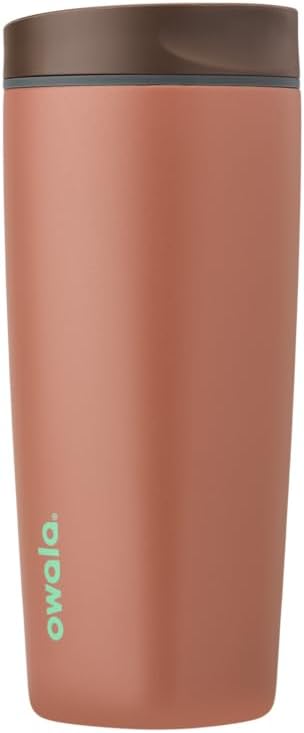 Owala SmoothSip Slider Insulated Stainless Steel Coffee Tumbler, Reusable Iced Coffee Cup, Hot Coffee Travel Mug, BPA Free 20 oz, Cozy Cocoa (Pack of 8)