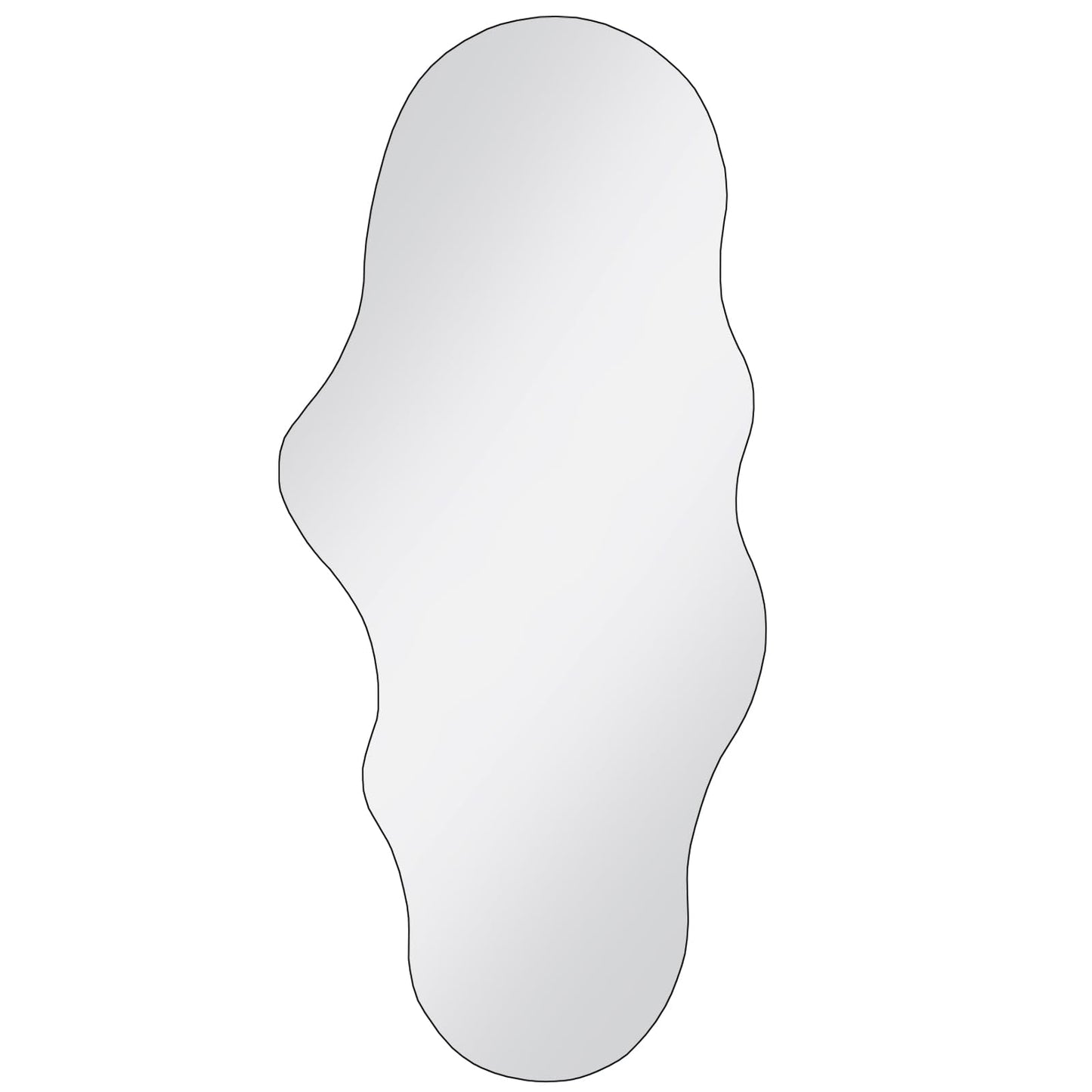 BST FURNH Unique Full Length Wall Mounted Mirror Tall Mirror Full Body Floor Length Mirror Dressing Body Frameless Mirror for Bedroom Bathroom Living Room,Irregular Shape Mirror,White Cloud 47x23''