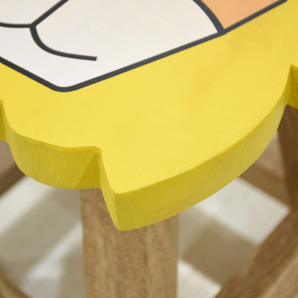 BBH Home's Handmade Yellow Novelty Shaped Mango Wood Stool 14x14x12 Inch AMBBRSST0002