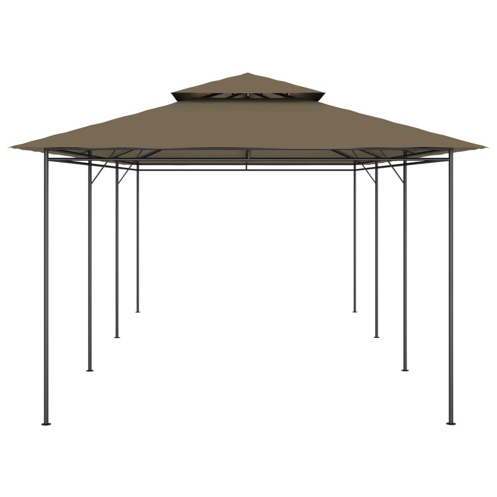 Taupe Gazebo, 236.2x106.3 Inch Outdoor Canopy Tent with Tubular Steel Frame, UV Resistant Polyester Fabric, Foldable Patio Shelter for Garden, Beach, BBQ Outdoor Structures