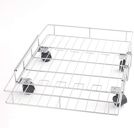 MSR Imports Expandable Rolling Metal Storage Basket-Home and Kitchen Storage Solution,Silver