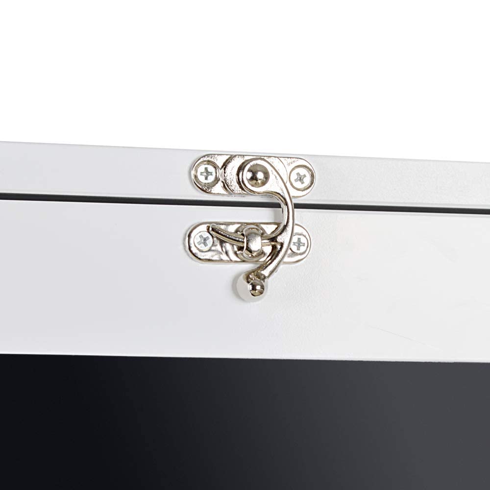 Utopia Alley Collapsible Fold Down Desk Table | Chalkboard Wall with Storage Cabinet & Bottom Shelves, Multipurpose Foldable Desk for Home, Office, Crafting, and More (White)