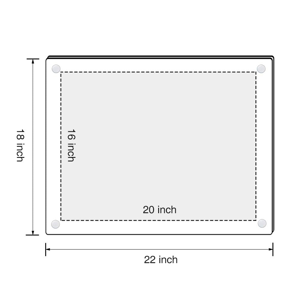 NIUBEE Clear Acrylic Wall Mount Floating Frameless Picture Frame Up to 16x20 Photo for Poster Photography Frames-Double Panel(Full Frame is 18.5x22.5 inch)