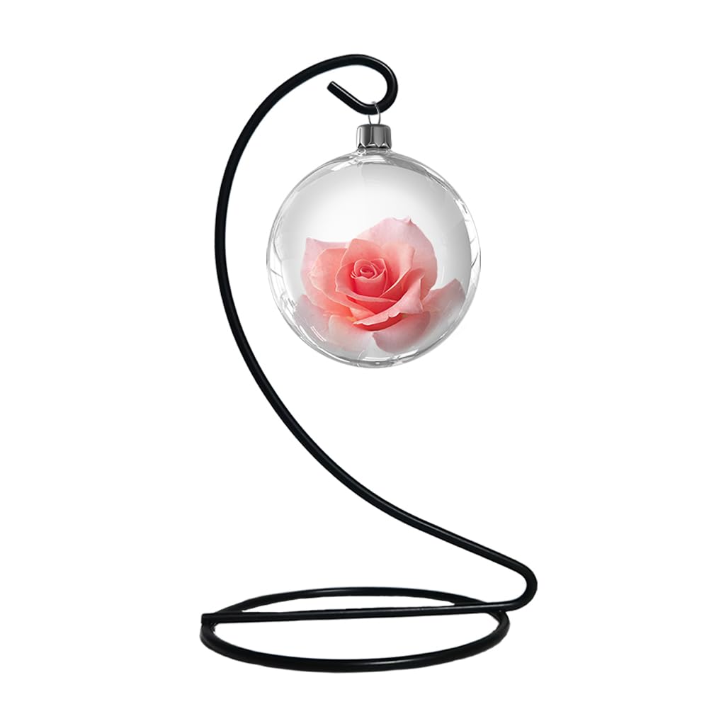 MADOCEGO Black Ornament Display Stand,Iron Hanging Stand Rack Holder for Hanging Glass Globe Air Plant Terrarium,Christmas Ornament and Home Office Party Decoration (Black)