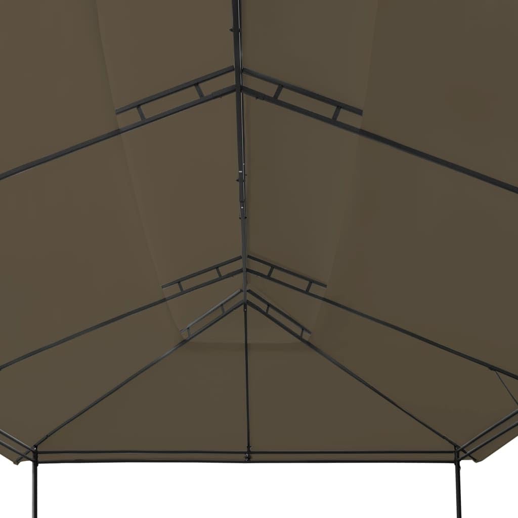 Taupe Gazebo, 236.2x106.3 Inch Outdoor Canopy Tent with Tubular Steel Frame, UV Resistant Polyester Fabric, Foldable Patio Shelter for Garden, Beach, BBQ Lawn Structures