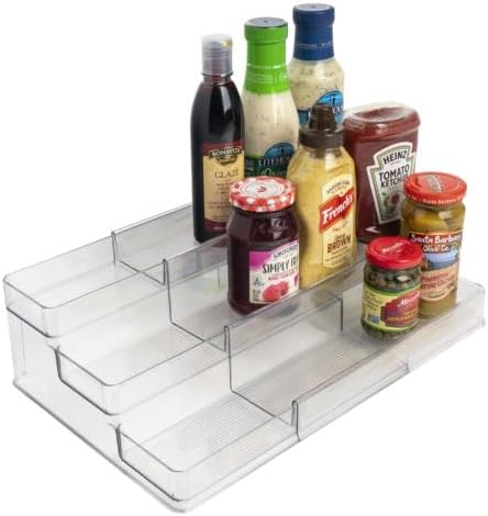 Dial Industries 3 Tier Expandable Kitchen Cabinet Shelf Organizer, Clear