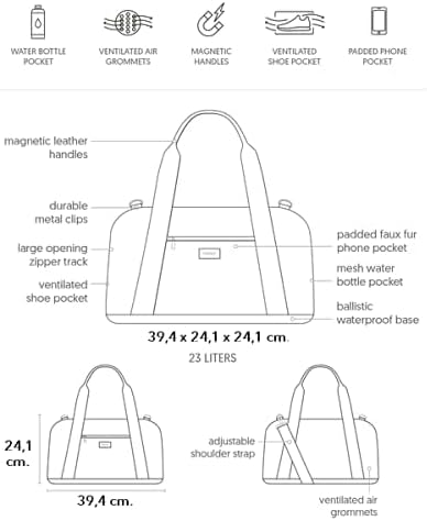 Vooray Burner Gym Duffel Bag, Gym Bag for Women and Men with Shoe Compartment, Weekender, Overnight & Travel Duffel for Sports and Workout