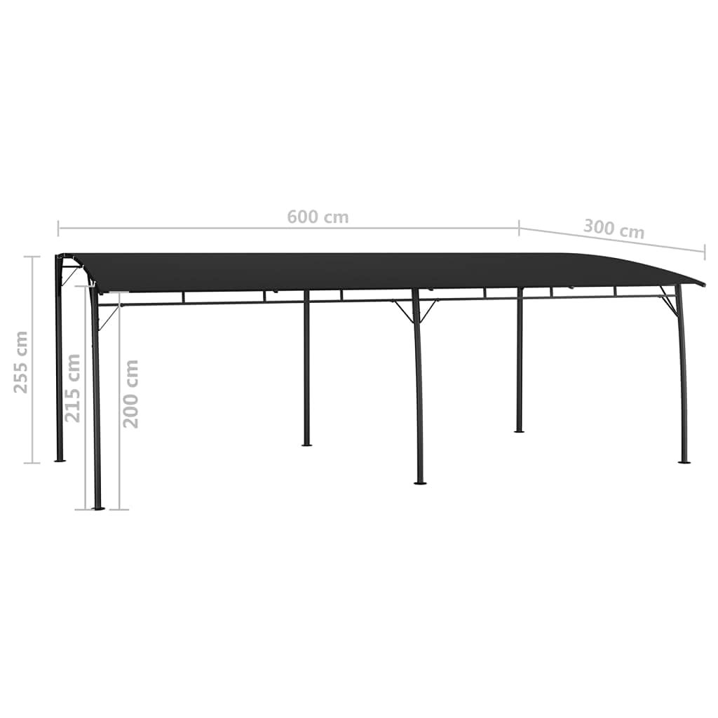 Anthracite Outdoor Sunshade Awning, Powder-Coated Steel Frame, 19.7x9.8 FT Large Rectangular Canopy Tent for Patio, Garden, and Backyard Gatherings Lawn Structures