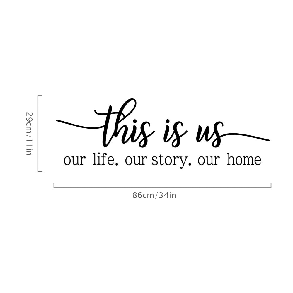 MoharWall This is Us Black Vinyl Wall Decal Art Quotes Stickers Home Decor Picture 30×15In