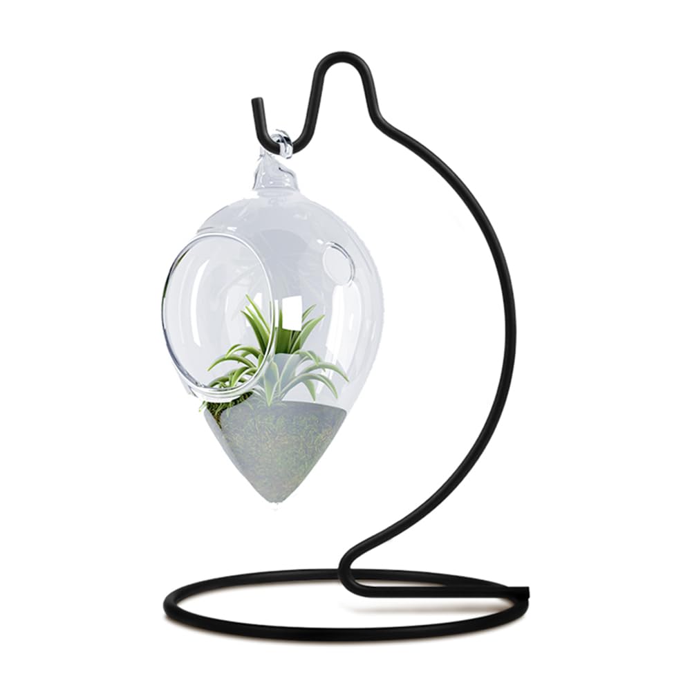 Fosinz 5 Inch Cute Ornament Display Stand, Black Ornament Hanger Stand for Hanging Glass Globe, Air Plant Terrarium, Witch Ball, Christmas Ornament and Home Wedding Decoration (1, 6.3x3.5 Black)