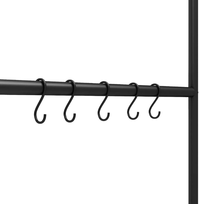Free Standing 5 Tier Towel Rack Ladder, 22.8x68.9 Inch Iron Towel Holder with 5 Hooks, Space Saving Storage for Bathroom, Living Room, Bedroom, Hallway