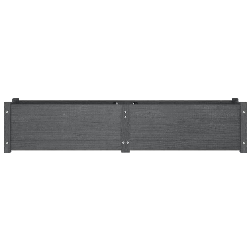 hliofuir Raised Garden Bed Set of 2 in Gray Solid Pinewood 59"x59"x12" Large Elevated Planter Box for Herbs Flowers Outdoor Patio Balcony Gardening