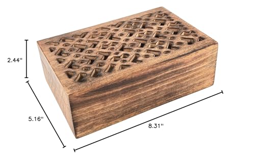 S.B.ARTS Premium Wooden Mini Jewellery Box Rectangular Designer-Trinket Box for Ladies-Jewellery Storage Case-Antique Look-Traditionally Handcrafted Keepsake Box Jewellery Organiser-Home Accessories