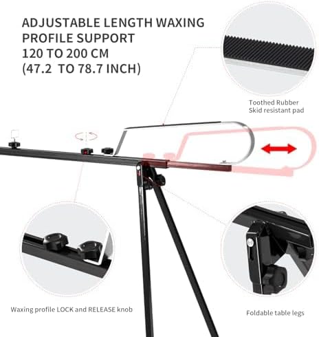 XCMAN Cross Country Nordic Ski Waxing Single Profile Bench Table with Foldable Legs for Traveling,Adjustable Waxing Profile Length 47.2 to 78.7inch