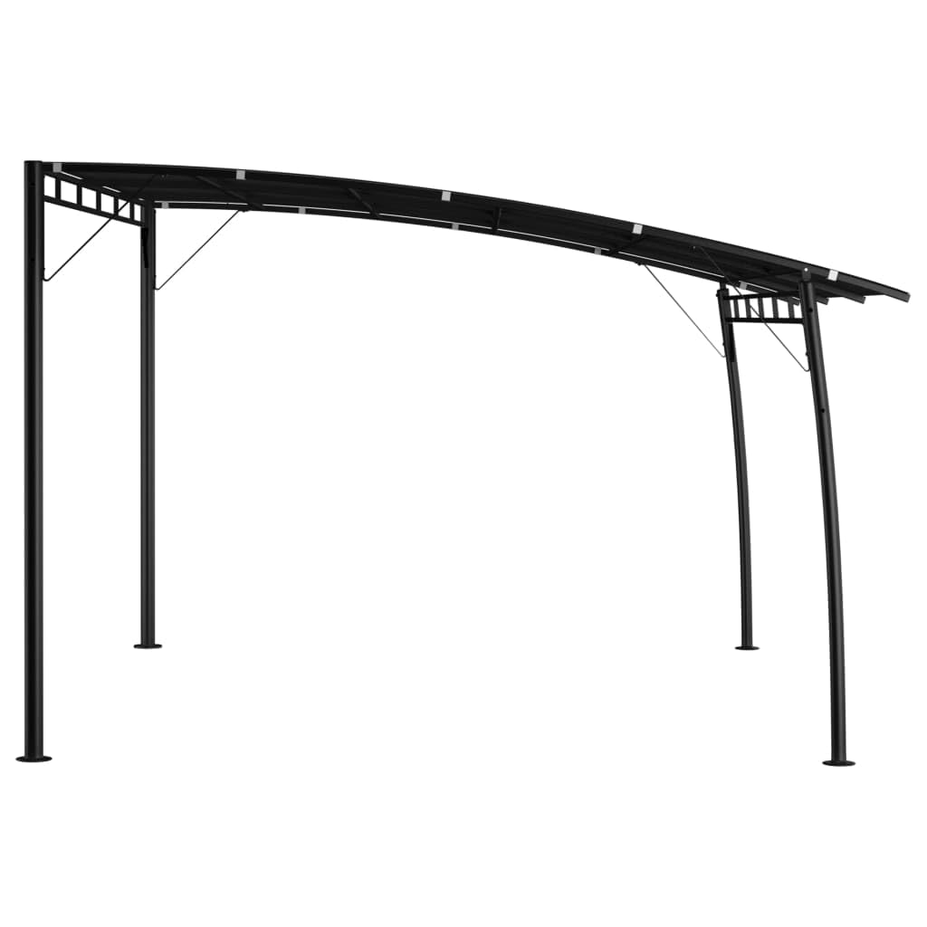 Anthracite Outdoor Garden Gazebo Canopy, 13.1x9.8 ft Modern Powder-Coated Steel Frame Sunshade Awning for Patio, Backyard, Deck, Accommodates 10 People Lawn Structures