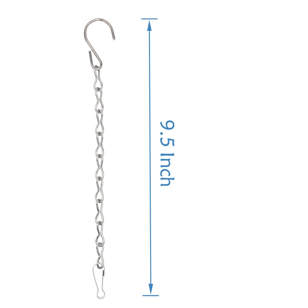 YINGFENG 10 Pack 9.5 Inch Silver Hanging Chains for Hanging Bird Feeders, Bird Houses, Planters, Baskets, Birdbaths, Lanterns, Wind Chimes, Billboards, Signs and Ornaments