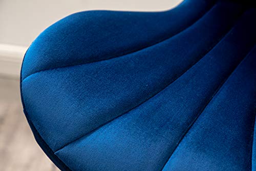 Roundhill Furniture Ellston Velvet Adjustable Swivel Barstools in Blue, Set of 2