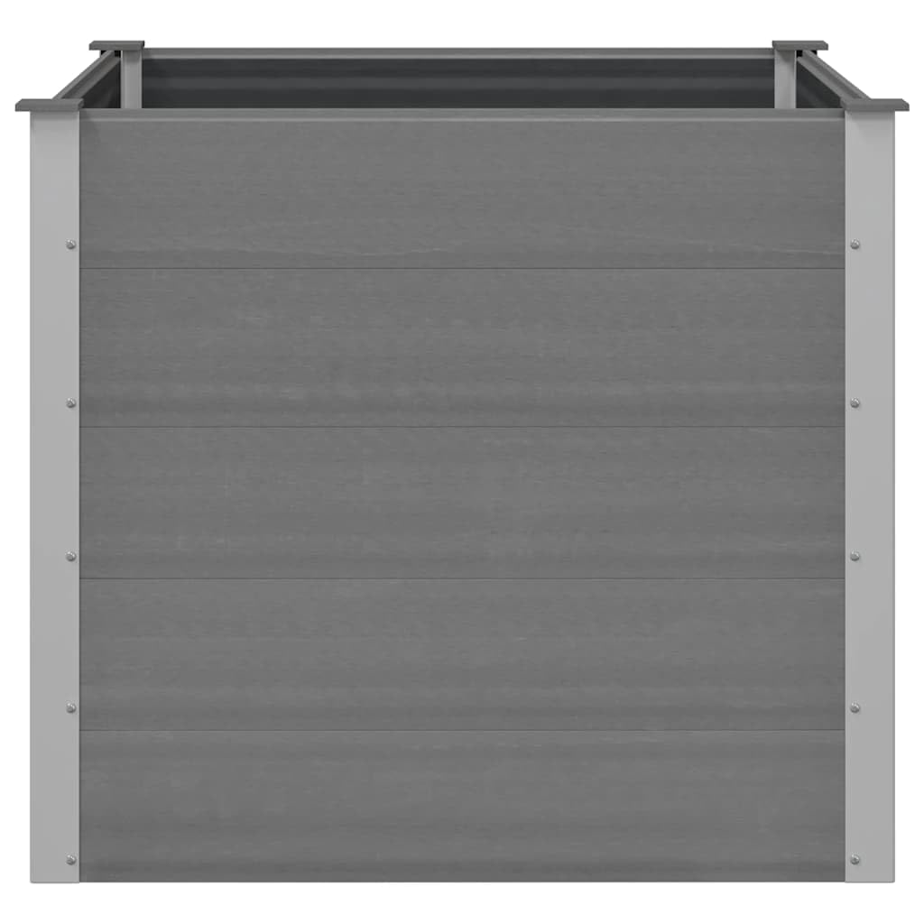 Mhdvray 39.4" Grey Square Raised Garden Bed, Wood-Plastic Composite Elevated Planter Box for Patio & Terrace, Large Outdoor Planter 100x100x91 cm
