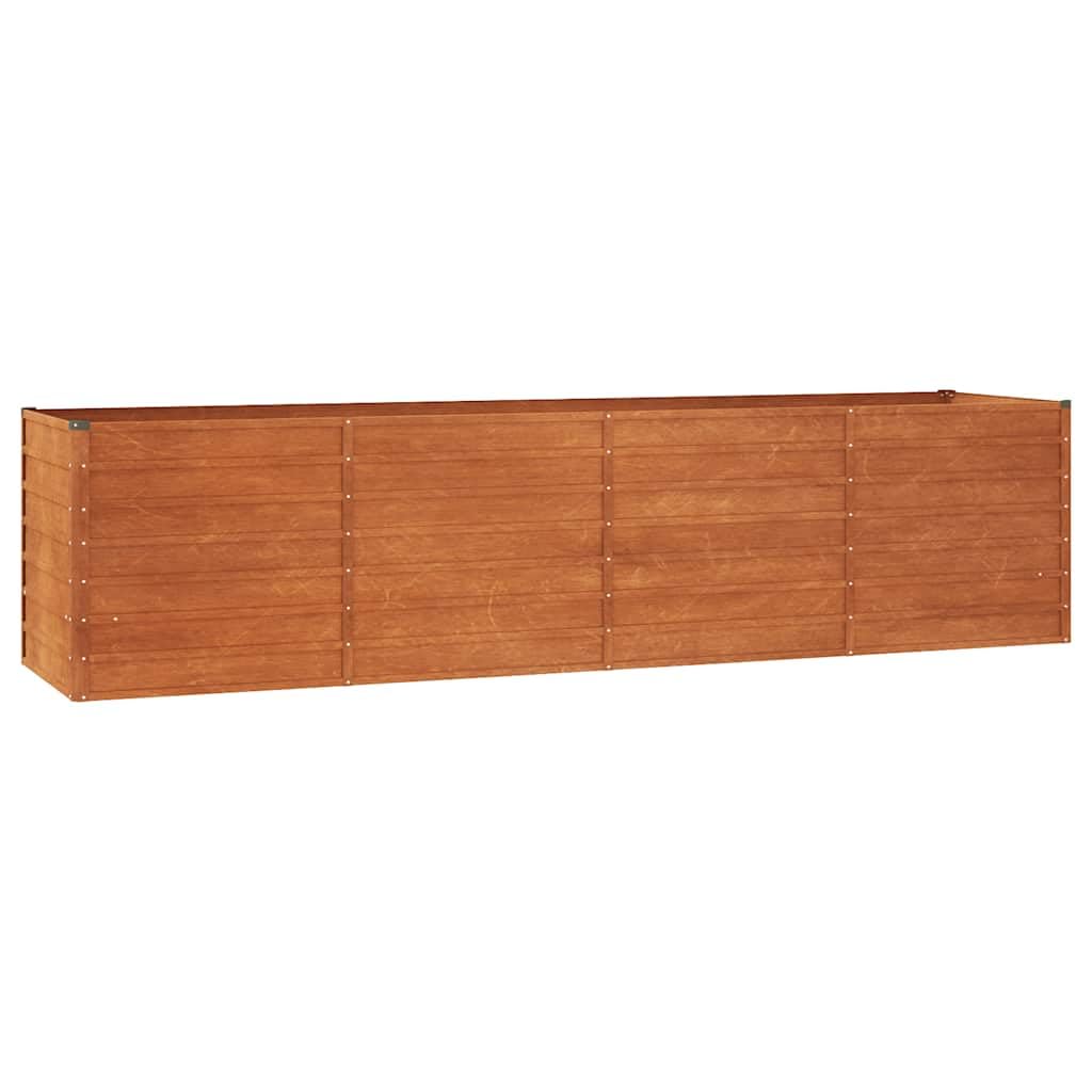 HETFTJN Large Raised Garden Bed 126 Inch Rusty Corten Steel Planter Box for Vegetables Herbs and Flowers Rectangular Outdoor Elevated Planter with Industrial Design