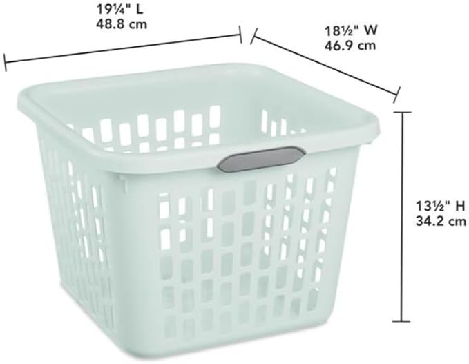 Sterilite 1.5 Bushel Square Laundry Basket Mindful Mint Comfort Grip Handles