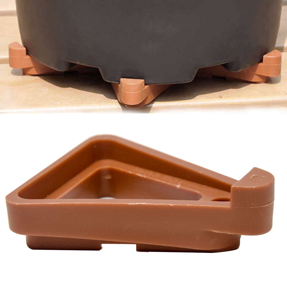 24pcs Plant Pot Feet, Invisible Flower Pots Risers, Breathable Pot Lifters Support, Flower Pots Foot Pads Plant Risers for Outdoor Garden Plants, Prevent Stains and Water Damage(COLOR:brick-red)
