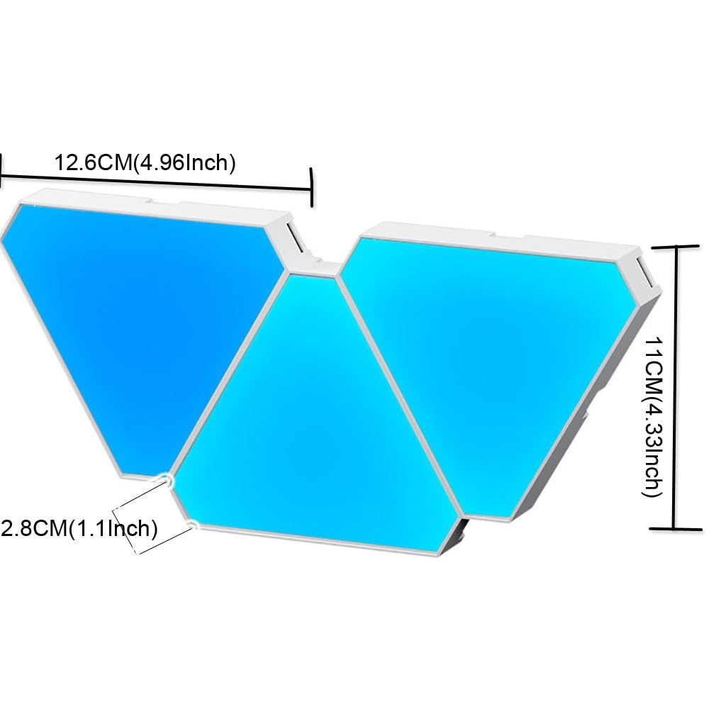 fbkapelk WiFi Bluetooth 5V USB Triangle Lamps Quantum Atmosphere LED Night Light for Game Bedroom Decoration Creative Decorat Wall Lamps (10 PCS Bluetooth)