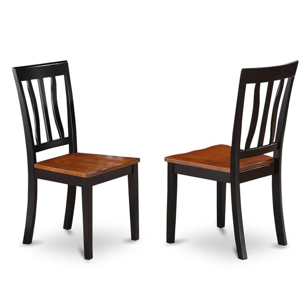 East West Furniture MZAN3-BCH-W 3 Piece Dining Table Set for Small Spaces Contains a Rectangle Dining Room Table with Dropleaf and 2 Wood Seat Chairs, 36x54 Inch, Black & Cherry