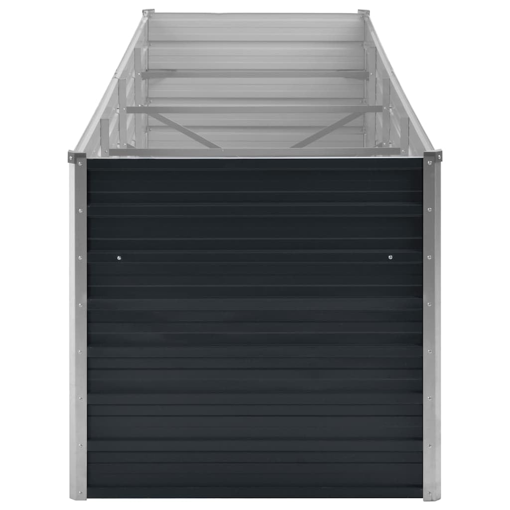 Foknhdi Galvanized Steel Raised Garden Bed 126 x 31.5 x 30.3 in Large Rectangular Planter Box Anthracite Metal Outdoor Planter for Patio, Yard & Balcony