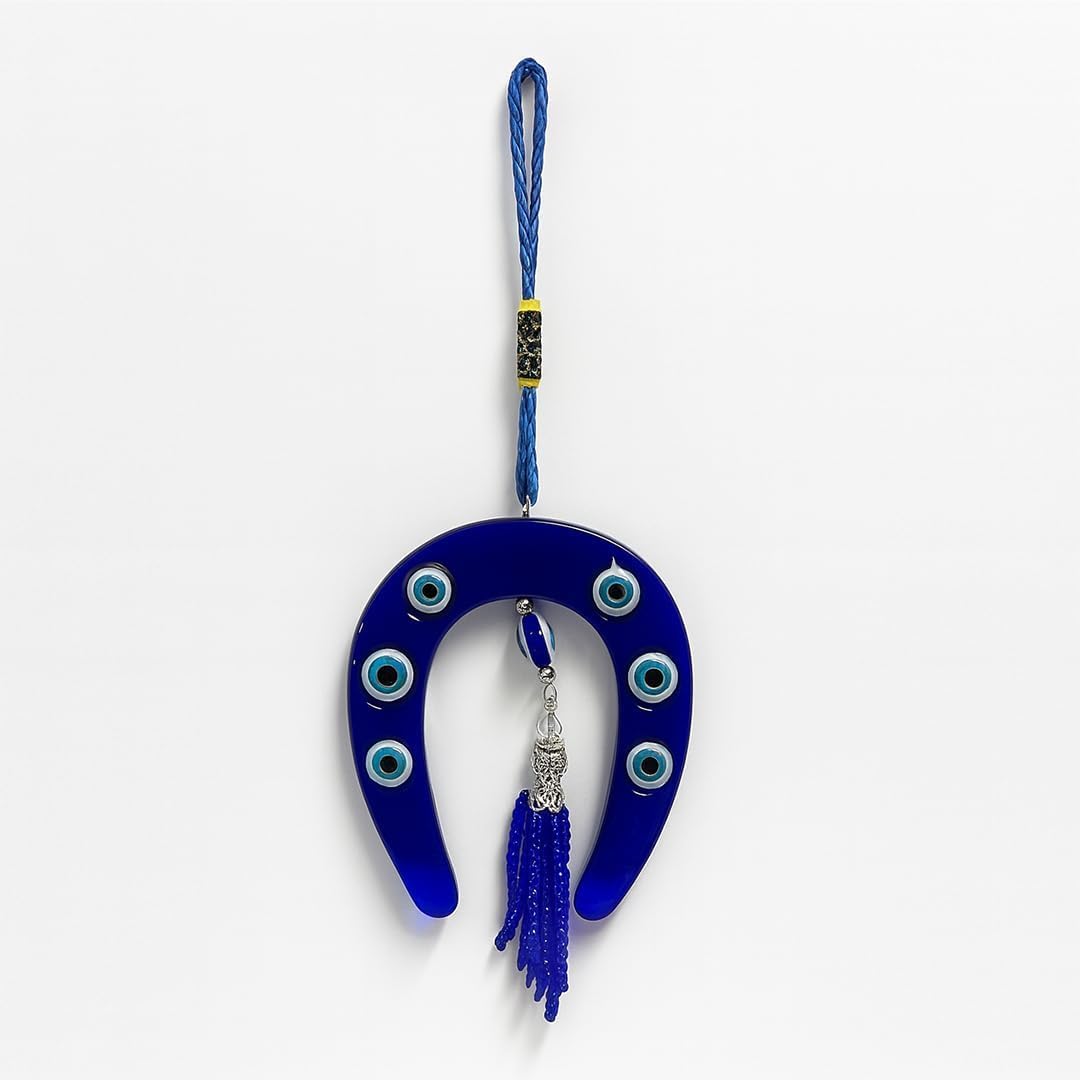 GRI9 Nazar Suraksha Kavach Evil Eye Ghode Ki Naal Wall Hanging for Vastu Nazar Battu Healing for Home, Car & Door/Office Hanging Good Luck Success Prosperity Health Wealth (8 Inches)