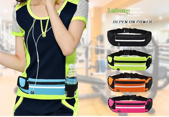 Adjustable Elastic Fitness Fanny Pack for Sports, Running Belt Waist Pack, Waterproof Sports Fanny Pack,Outdoor card wallet，Leisure travel wallet，5 color options available (rose red)
