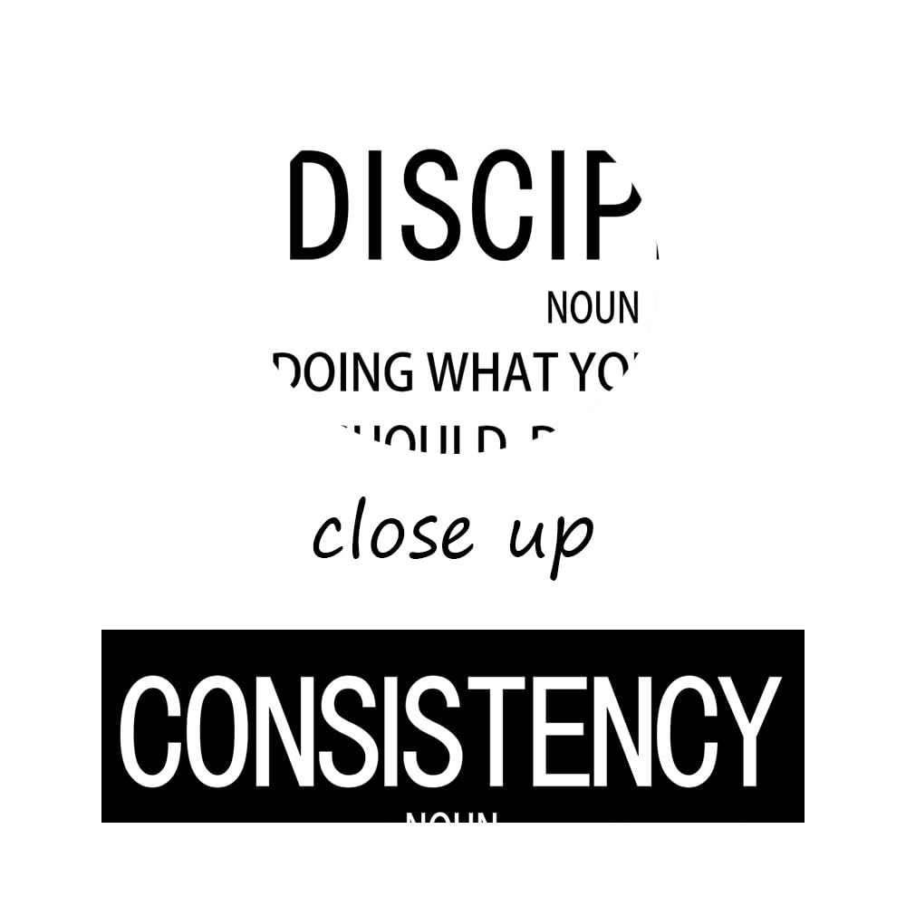 WYJDFART Inspirational Wall Art Discipline Consistency Noun Motivational Posters Picture Prints Canvas Modern Home Decor Painting Artwork for Office Stretched and Framed Ready to Hang [12''W x 18''H]