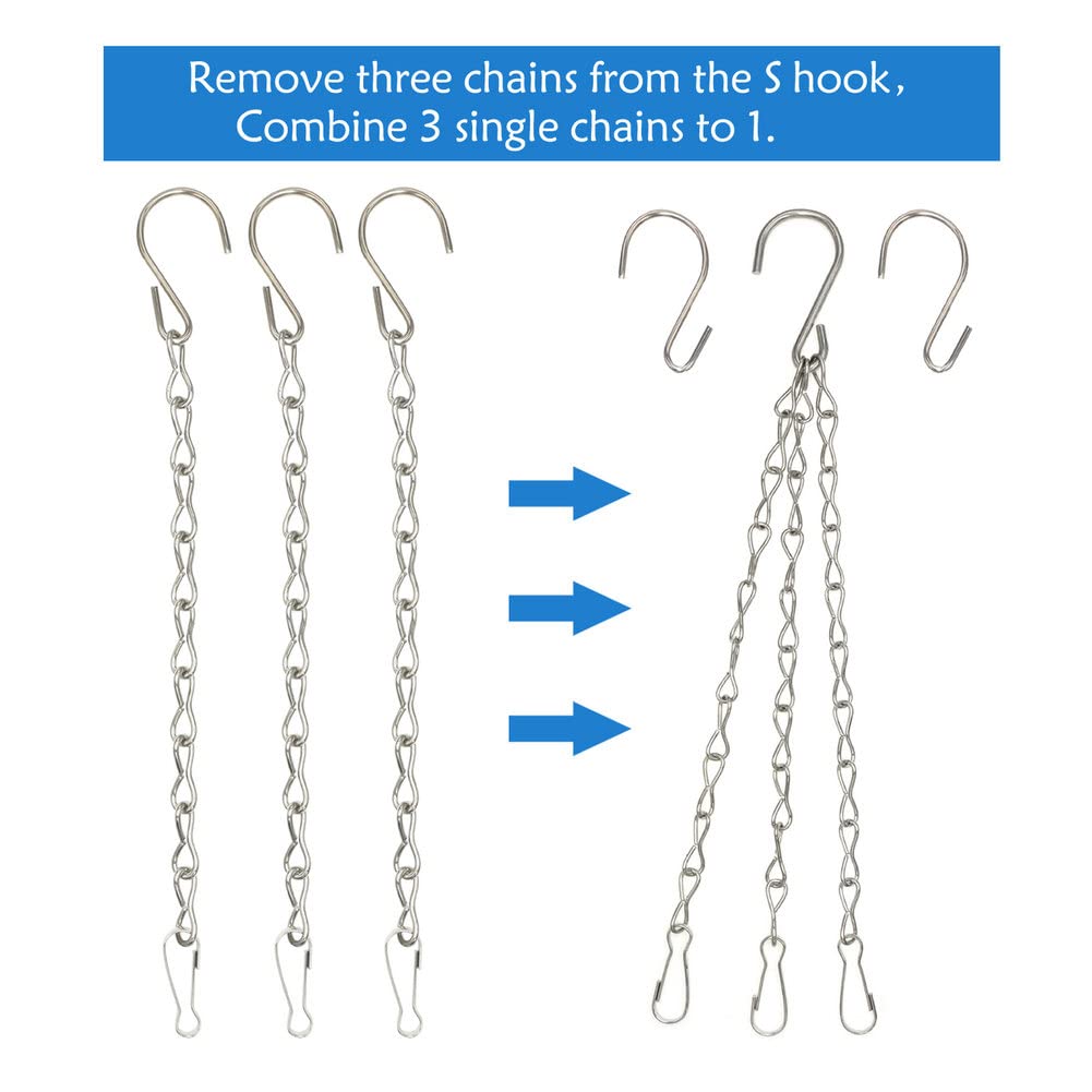 YINGFENG 10 Pack 9.5 Inch Silver Hanging Chains for Hanging Bird Feeders, Bird Houses, Planters, Baskets, Birdbaths, Lanterns, Wind Chimes, Billboards, Signs and Ornaments