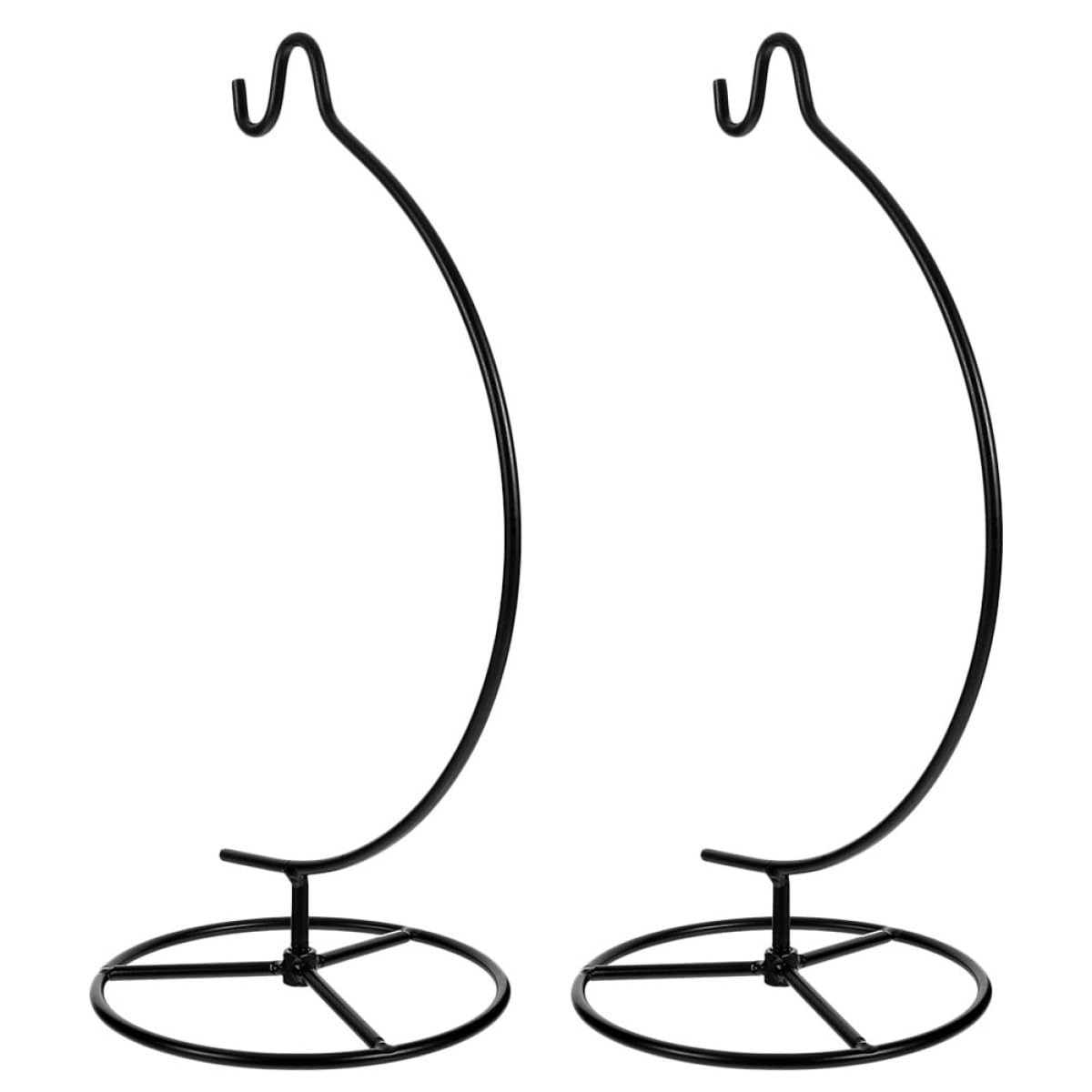 POPETPOP 2pcs Moon-shaped Hanging Ornament Display Holder Metal Iron Air Plant Terrarium Rack Wire Hook Stand for Indoor Home Décor