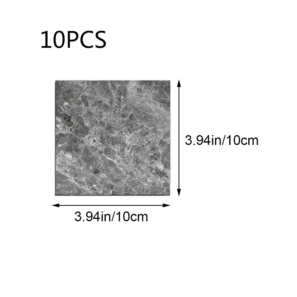 Tile Stickers Self Adhesive Tiles Decals Marble Pattern Stick on Tile Covers for Kitchen Bathroom Walls 10 Pcs